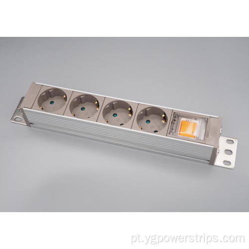 4 Outlet Alemanha PDU Power Strip com disjuntor